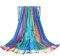 Damen Winterschal,Hellblaue Farbverlauf Baumwolle Bunte Feder Jacquard Quaste Ethnische Herbst Winter Kollokation Warme Schal Wraps Schals Für Damen Frauen Geschenke Hochzeit Prom Party Schal