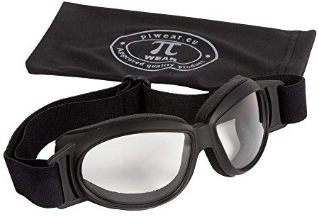 PiWear® Black Hills klar (CL) I kleine Motorradbrille über Helm winddicht rutschfest gepolstert beschlagfrei