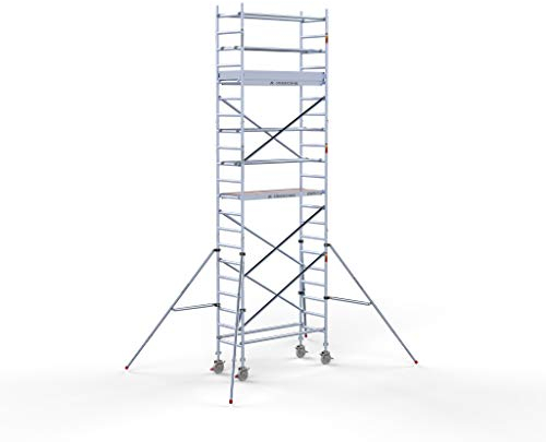 AC Steigtechnik PRO-S 200 Aluminium-Rollgerüst 7m Arbeitshöhe, freistehender Aufbau (7,30 m Arbeitshöhe)