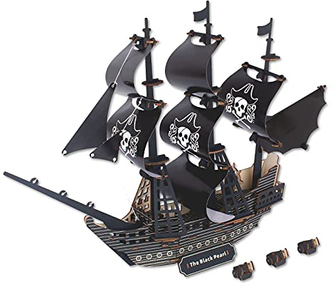 3D Puzzles für Erwachsene Piratenschiff Modellbausatz, Schiffsmodelle Bausätze, Schiff 3D Puzzle Familienpuzzle, Schreibtisch Dekor Geburtstagsgeschenke für Frauen Männer