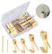 DazSpirit 110 Pezzi Kit per appendere quadri, Gancio per cornice, gancio per quadri 20-100 Libbre, Ganci per Cornici Oro per foto in ufficio a casa, supporto per cornice