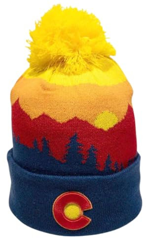 YoColorado Timberline Colorado Pom Beanie - Mountain Wintermützen für Männer oder Frauen, individuelle warme Snowboard-Skimütze, mehrfarbig