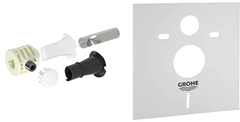 Fischer 551883 WB 9 LV Chevilles sanitaires, Fixation cachée, WC et Bidet Suspendus au Mur avec accès latéral ou par Le Haut & Grohe Set d'Isolation Phonique 37131000 (Import Allemagne)