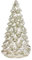 Keepax Lighted Glass Christmas Tree Figurine with Timer Mercury Glass Xmas Decoration Battery Operated for Centerpieces Window Tabletop Mantel