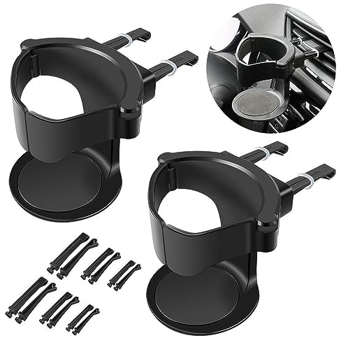 Roysmart Porte Gobelet Voiture, 2 Pcs Porte-gobelet de Ventilation de Voiture, Porte-gobelets Réglables pour Auto pour Grille daération de Voiture, Support de Bouteille pour Tasse à Café