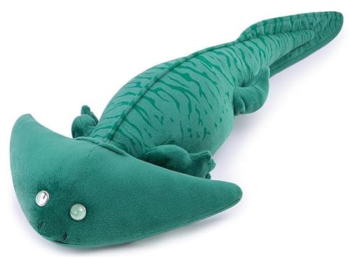 PuffPurrs Diplocaulus Axolotl Plüsch - Grüner gestreifter Axolotl Stofftier, realistisch, 22, kreative alte Wasser-Amphibien-Plüschtiere, einzigartige Plüschgeschenke für Kinder