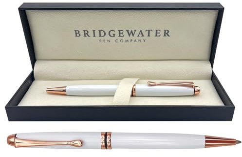 Bridgewater Pen Company Ladies Executive Ball Point Pen Collection, Boxed & Sleeved (Winchester, Gloss White)