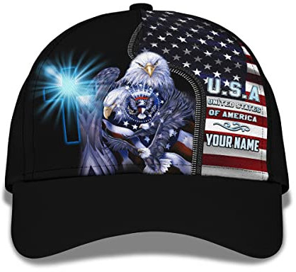 351 Basecap Usa Vereinigte Staaten Von Amerika Weißkopfseeadler Amerika Flagge Schwarz Freizeit Basecap Verstellbare Schirmmütze Basecap Leichtgewicht Golf Hüte Für Golf, Tennis, Reisen