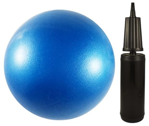 BATDIYOW Exercise Ball with Hand Pump - 8 Inch Yoga & Pilates Mini Workout Ball (Blue)