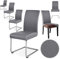 Alishomtll PU Stuhlhussen 4er/6er Set Leder Stretch Stuhlbezug wasserdicht Elastische Esszimmer Stuhlbezüge Universell Waschbarer Stühle Schutz für Küche Restaurant Hotel Hochzeit (Grau, 6 Stück)