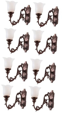 UPKOCH 2 Sätze Miniatur-wandlampen Ornamente Mini-landschaftstisch Baumaterialien Miniatur-lampendekorationen Für Mini-häuser 4 Stück * 2