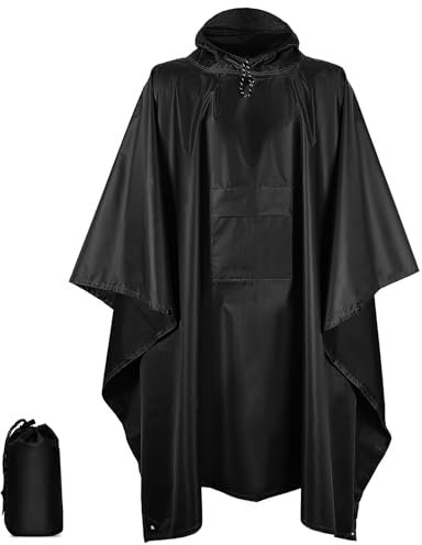KUOGAS Regenjacke Regenponcho Herren & Damen, Wiederverwendbar Wasserdicht Regencape Regenjacke,Regenjacke Unisex, für Camping, Wandern, Reisen, Radfahren, Angeln