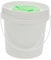 Amosfun Cleaning Wipes Organizer Bucket with Lid - 5 x 5 x5 Reusable Handheld Wipes Dispenser for Dry or Wet Tissues, Ideal for Home, Office and Gym Use