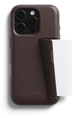 Bellroy Phone Case – 3 Card für iPhone 16 Pro (Leder-iPhone-Hülle, Handy-Geldbörse) - Ganache