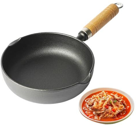 Padella per biscotti in ferro fuso - padella per biscotti nera in fusione, forniture per il raffreddamento della cucina antiaderente approfondita | Pentole da cucina per padelle per uova approfon