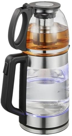 YZRDCXM Tetera de Vidrio turca, Tetera eléctrica de 2 Niveles, Tetera de té autofiltrante, Calentador de Agua for Estufa con Base giratoria de 360 ​​Grados, con Boquilla de Filtro