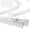Flexible Ceiling Curtain Track, 16.4FT (5m) - Flexible Bendable Curtain Track, Room Divider, RV Ceiling Track for Curtains, Heavy duty curtain track and Fittings for Bay window, curtain rail White