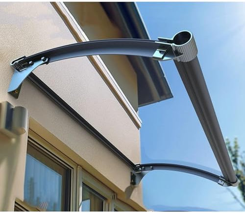 Door Canopy, Front Door Canopy, Porch Canopy, Modern Polycarbonate Cover+Aluminum Alloy Bracket, Sun/Rain/Snow Protection, Door Canopy Outdoor for Window/Porch/Roof/Patio/Garden,A-66x107cm