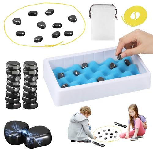 Starvortex Ajedrez Magnetico, Divertido Juego Imanes Cuerda, Juego de Ajedrez Magnetico con Juego Piedras Magneticas, Educativo Juego Magnético de Mesa para Viajes de Familiar (Tablero de ajedrez)