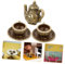 SHINEOFI 1 Set Set Miniature Metal Tea Set for Dolls House Tiny Teapot Mini Tea Cups for DIY Micro Landscape Decoration Delicate Design for Mini House Display and Photo Props
