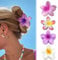 Fermaglio Capelli Fiore 4 Pezzi, Mollette Fiori per Capelli Hawaii, Fioris per Capelli Estate per Ragazze, Moda Antiscivolo Mollettoni Hair Clips Accessori per Donne Ragazze