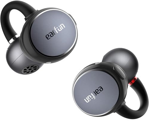 EarFun Clip Open-Ear Headphones, Clip-on Earphones Wireless Bluetooth 6.0 Headphones, Adaptive Comfort with Secure Fit, LDAC, 2 Mics AI ENC Call, Hi-Res Audio, 40H Playtime, IP55