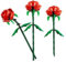 Cosyhav Red Rose Building Blocks Set, 3pcs Artificial Flowers, Artificial Roses for Anniversaries, Birthdays, Mother'S Day, Christmas and Home DéCor(Not Compatible with Lego Set)
