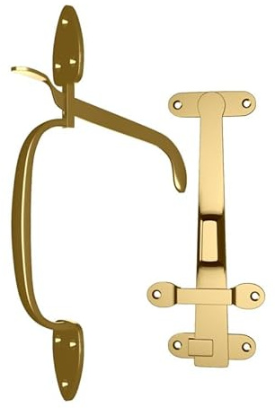 Kooples Hardware Heavy Duty Epoxy Brass Iron Suffolk Thumb Gate Latch Catch Set Ideal for Wooden Garden Gate, Garage & Shed Doors
