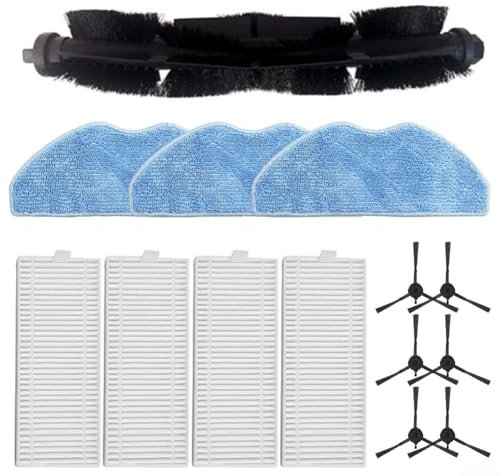 Kit de piezas de repuesto que incluye cepillos y filtros para aspiradoras robot Grundig compatibles con la serie modelo (A)