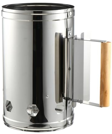 Didiseaon Outdoor BBQ Anzündkamin aus Großer Kohleanzünder mit Luftlöchern Hitzebeständig und Sicher für Grill Kamin Camping Garten und Holzofen Schnelle Kohlezündung für Holzkohlegrill
