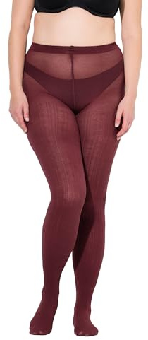 Ulla Popken Damen Strick-strumpfhose, Modisches Zopfmuster, Warm Strick-Strumpfhose, modisches Zopfmuster, warm