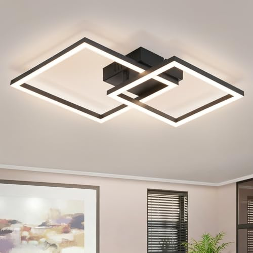 Homefire Deckenleuchte LED Deckenlampe Küche 20W Schwarz Schlafzimmerlampe