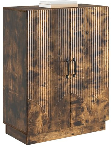 vidaXL Sideboard Geräucherte Eiche 66 x 34,5 x 87 cm Holzwerkstoff, Moderner Speisezimmer-Buffet, rechteckige Sideboard-Aufbewahrung, schickes Möbel, Elegante Essentials