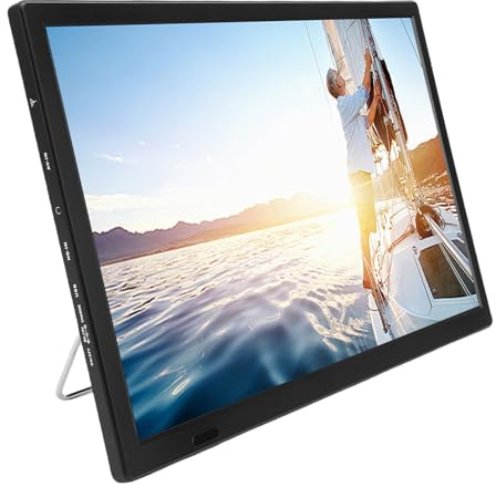 Sxhlseller TV Intelligente 15,4 Pouces avec Système, écran LED HD 1080P WiFi Bluetooth Télévision Portable pour Cuisine, Chambre à Coucher, Salle de Bain avec Télécommande Vocale