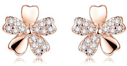 Cangall 925 Sterling Silber Stern/Katze/Blume Ohrringe Stecker mit Zirkonia | Hypoallergen Cubic Zirkonia Silber Damen Ohrstecker Kleine Süße Niedliche Ohrringe Silber 925 Geschenke für Damen Mädchen