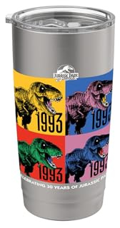 Jurassic Park 30 Aniversario 30 Años Vaso térmico de acero inoxidable de doble pared