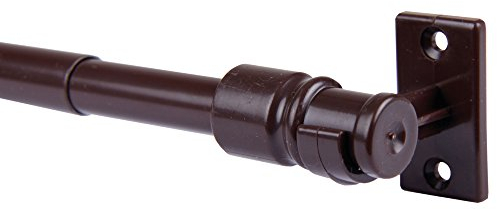 Bestgoodies Cafehausstange Gardinenzubehör ausziehbare Scheibenstange Gardinenstange, Schlichte Fensterdekoration in vielen verschiedenen Ausführungen verfügbar (Dunkelbraun - braun, 135-225 cm)