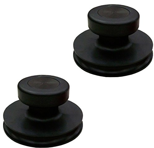 2 x Hochwertige Vollgummi Saugheber Satz mit Knaufgriff Farbe SCHWARZ/Glassauger, Saugnapf ø 85 mm (Einhand-Saugnapf)