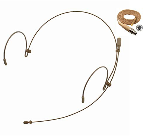 J K Pro Earhook Headset Headworn Microphone MIC-J 071S Compatible with Shure Wireless System - Mini XLR TA4F Detachable Cable