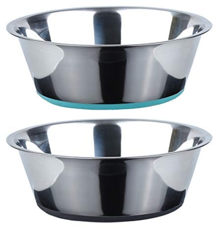 PEGGY11 Gamelles en Acier Inoxydable pour Chien, Antidérapant, Fond en Caoutchouc, Qualité Alimentaire, sans BPA, Peut Passer au Lave-Vaisselle, Facile à Nettoyer, 720ml, Paquet de 2