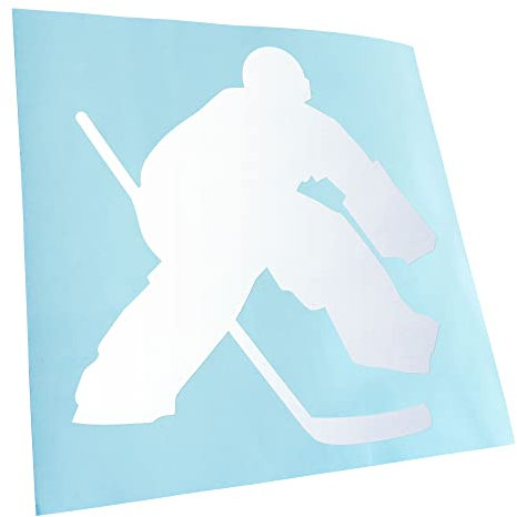 Kiwistar - Autoaufkleber - Eishockey Puck Spieler Figur - mattweiss - 10,5x10cm - Heckscheibe Auto Aufkleber wetterfest für Kfz LKW Mofa Truck - Sticker außen selbstklebend Tuning Zubehör für Fenster