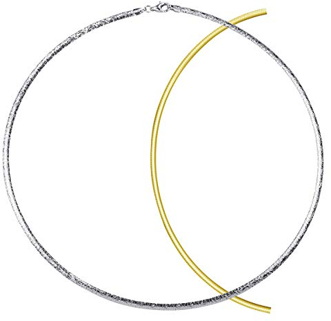 MATERIA Collier Gold Damen Kette 45cm - Halskette Frauen Silber 925 rhodiniert vergoldet Hochzeit Schmuck CO-18-45cm