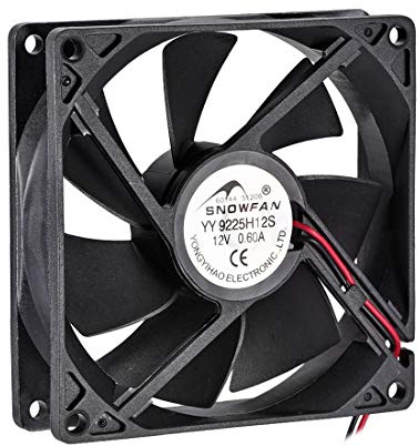 sourcing map Ventilador de Enfriamiento DC Sin Escobillas Y-Y9225H12S 12V | Ventilador de NIEVE Autorizado, 92mm x 92mm x 25mm