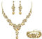 EVER FAITH Kristall Schmuckset Hochzeits Braut Art Deco Floral Teardrop Halskette Ohrringe und Armband Set Braun Gold-Tone