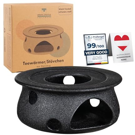 Urban Lifestyle Stövchen für Teekanne Teewärmer Keramik (Lava) Tee Ofen Teekannenwärmer Stövchen Teekanne Teekannenwärmer Teelicht