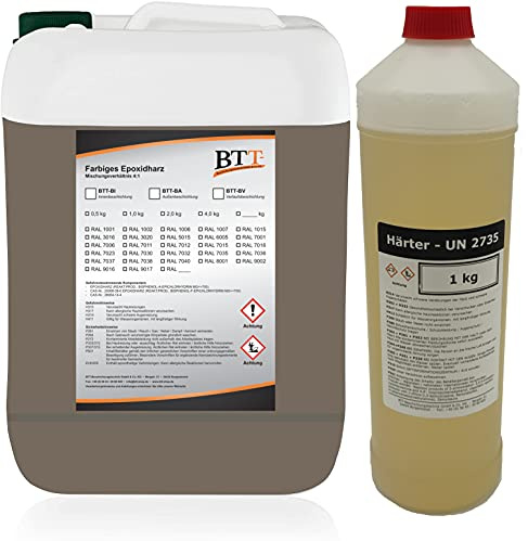 BTT-BV Verlaufsbeschichtung Epoxidharz Bodenbeschichtung Industriebeschichtung Lagerhalle Bodenfarbe 10kg RAL 7006