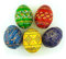 Needzo Set mit 5 bunten ukrainischen Pysanky Pysanki handbemalten Ostereiern aus Holz, 6,4 cm