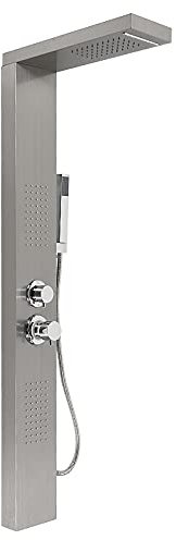 Colonne Douche Panneau de Douche en Acier Inoxydable, Système de Panneau de Douche Brossée, Colonne de Douche à Montage Mural Pulvérisateur Robinet d'eau,15 * 47 * 130cm