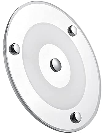 Obeaming 12V LED Deckenleuchte Wohnmobil, Dimmbar Panel Leuchte 120mm 4,5W 3000K 24V 400LM Zwei Farbe (Warm Weiß/Blau) mit Dimmer Schalter Aufbauleuchte für Camper Boot Yacht Innenbeleuchtung