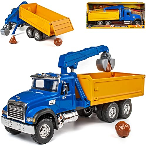 NEW Ray Mack Granite LKW Blau mit Funktionen - Riesig - 1/18 Ray Modell Auto mit individiuellem Wunschkennzeichen